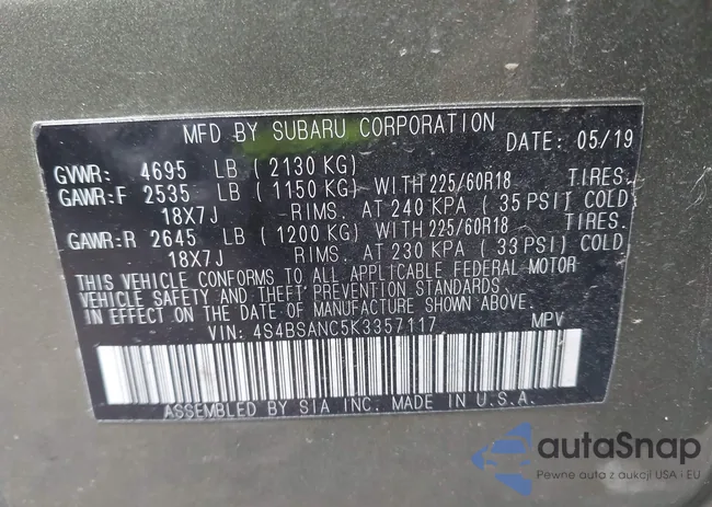 4S4BSANC5K3357117: 43975091