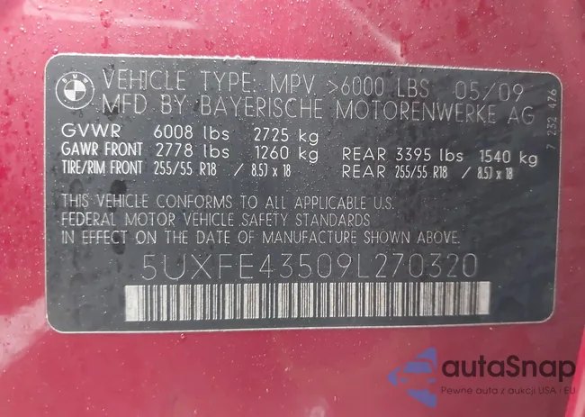5UXFE43509L270320: 43975118