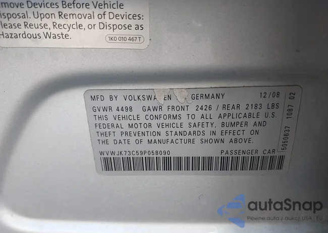 WVWJK73C59P058090: 43975129