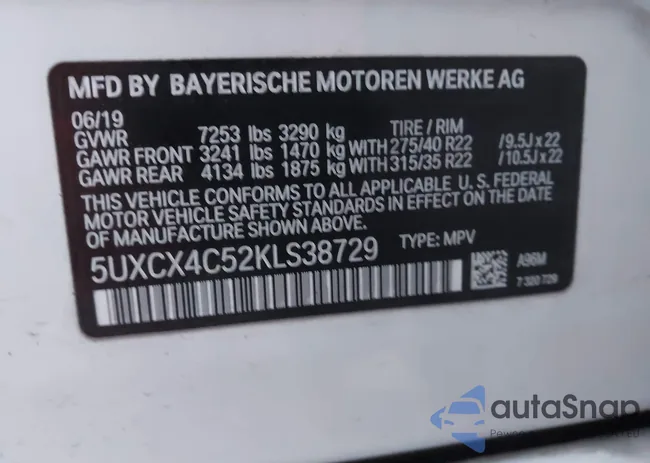 5UXCX4C52KLS38729: 43974449