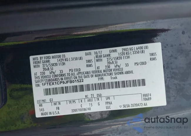 1FTEX1CP9JFB01522: 43974487