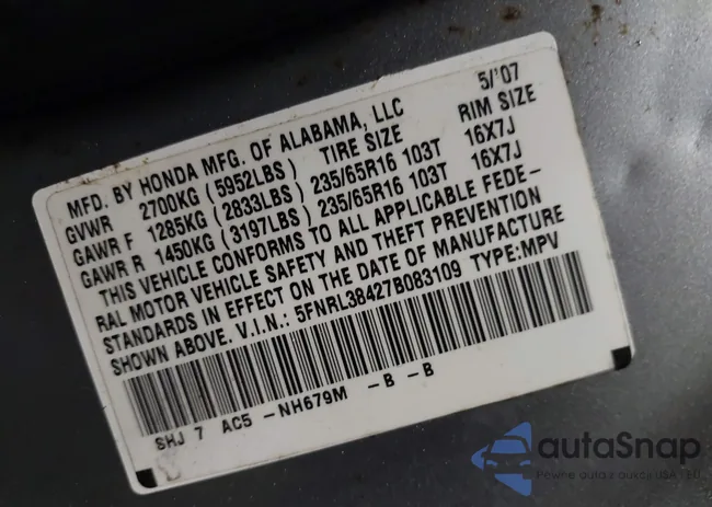 5FNRL38427B083109: 43975710