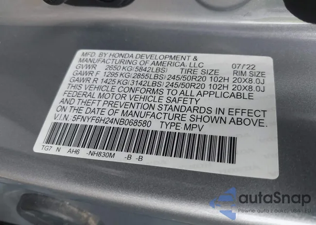 5FNYF6H24NB068580: 43975754