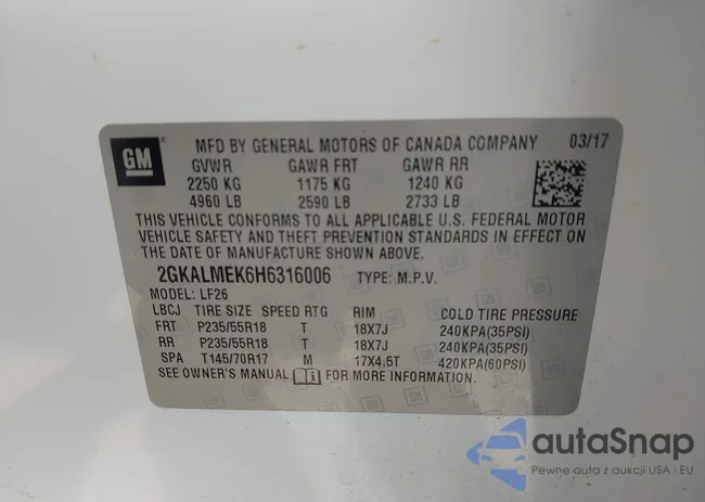 2GKALMEK6H6316006: 43975974