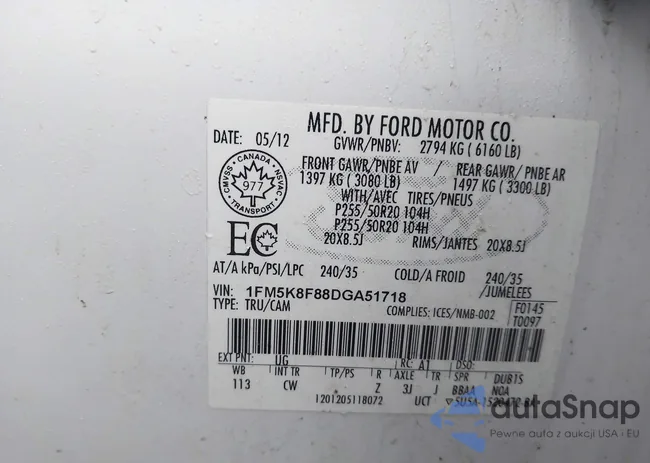 1FM5K8F88DGA51718: 43976129