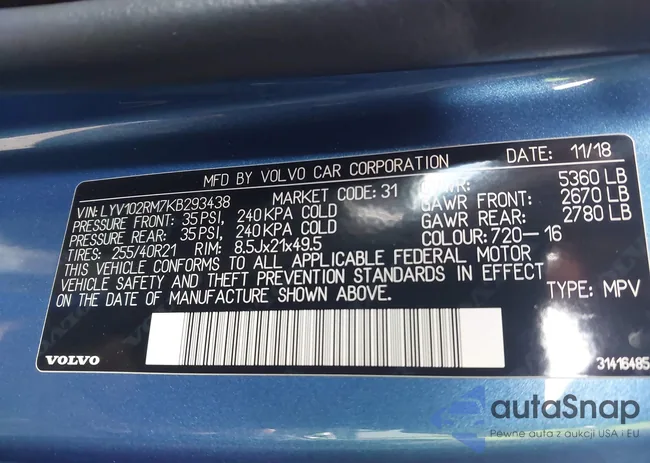 LYV102RM7KB293438: 43976170