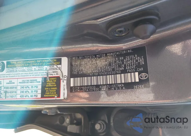 4T1BF1FK9CU030760: 43975380