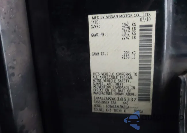 1N4AL2AP2AC185337: 43975381