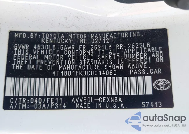 4T1BD1FK3CU014060: 43975416