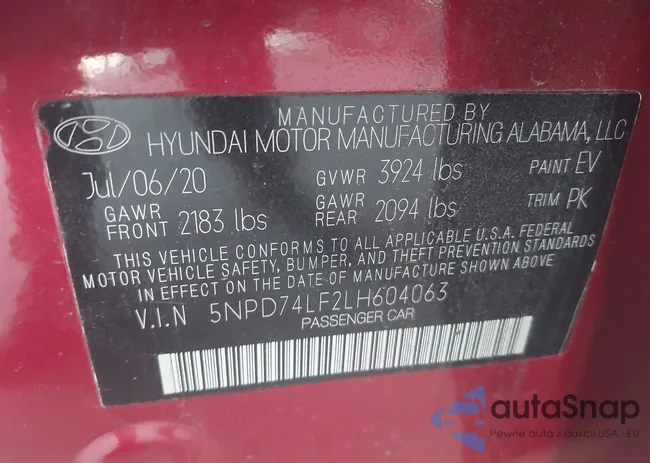 5NPD74LF2LH604063: 43975500