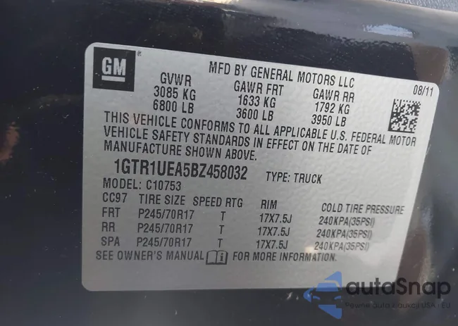 1GTR1UEA5BZ458032: 43975501