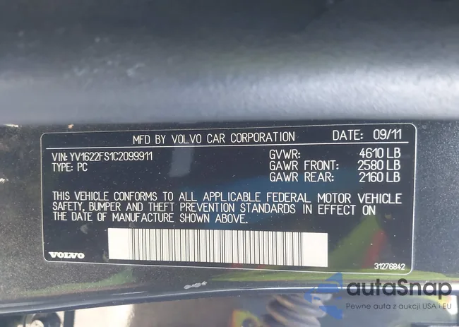 YV1622FS1C2099911: 43975569