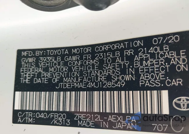 JTDEPMAE4MJ128549: 43976732