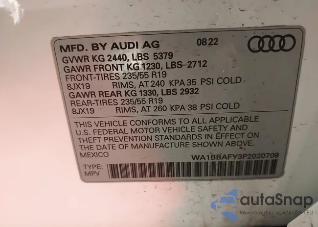 WA1BBAFY3P2020709: 43976849