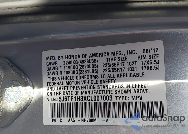 5J6TF1H3XCL007003: 43976994