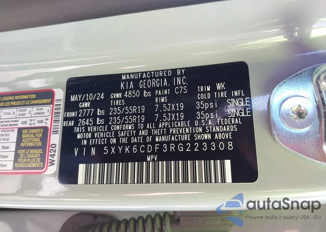 5XYK6CDF3RG223308: 43977008