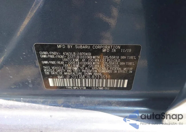 JF2GTAMC8L8213611: 43977132