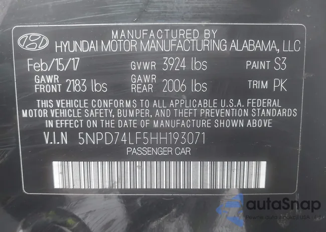 5NPD74LF5HH193071: 43977162