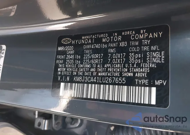 KM8J3CA41LU267655: 43977165