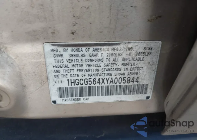 1HGCG564XYA005844: 43977276