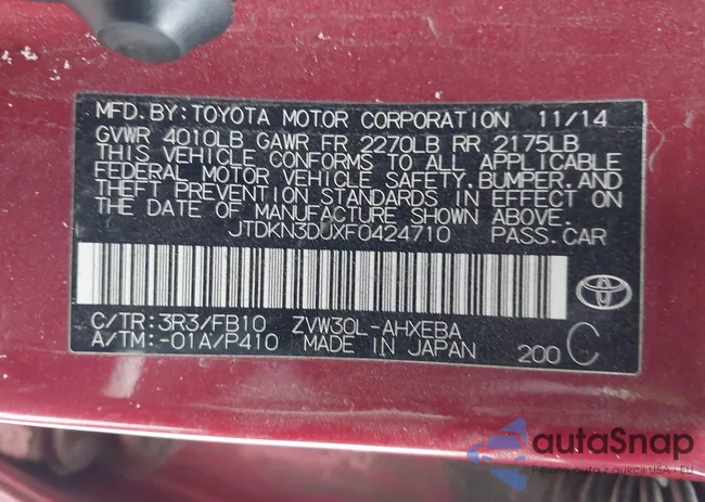 JTDKN3DUXF0424710: 43977302