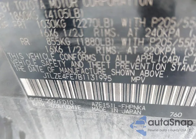 JTLZE4FE7B1131995: 43976435