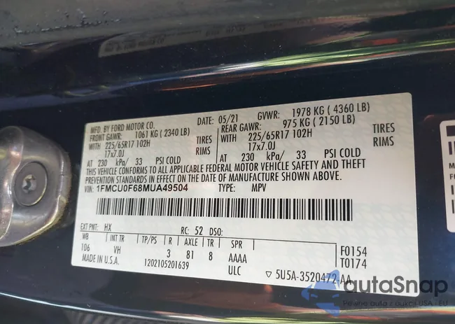 1FMCU0F68MUA49504: 43976506