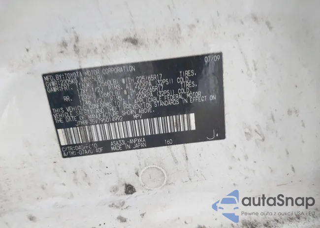 JTMBF35V795014992: 43976546