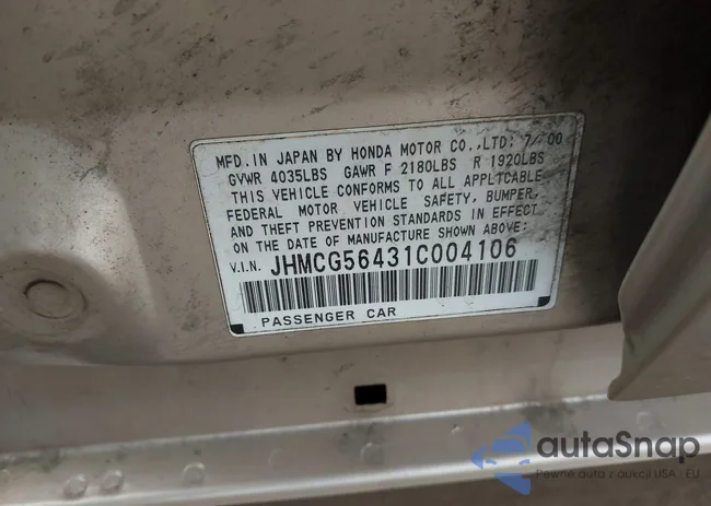 JHMCG56431C004106: 43976555