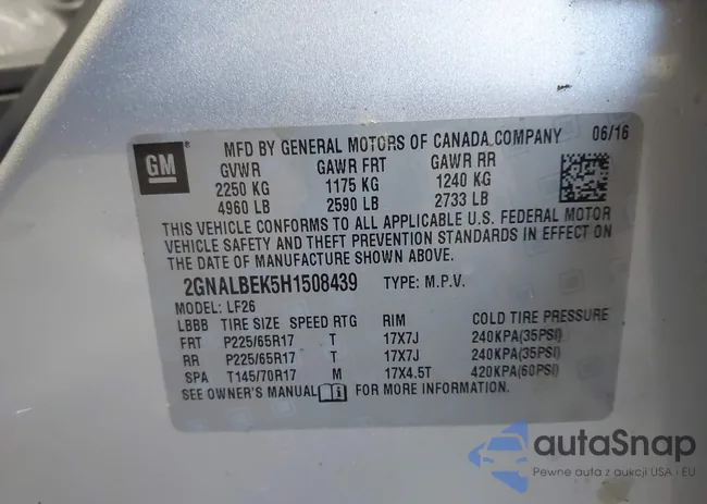 2GNALBEK5H1508439: 43976560