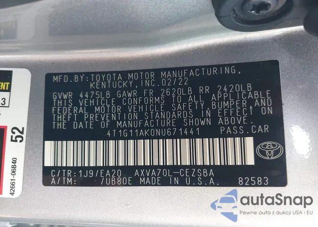 4T1G11AK0NU671441: 43976587