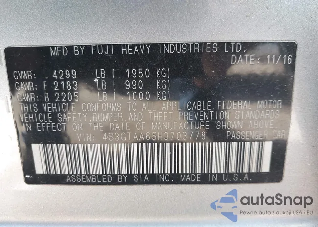 4S3GTAA65H3703778: 43977704