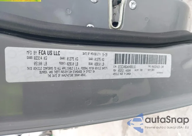 2C3CDXBGXKH666161: 43977725