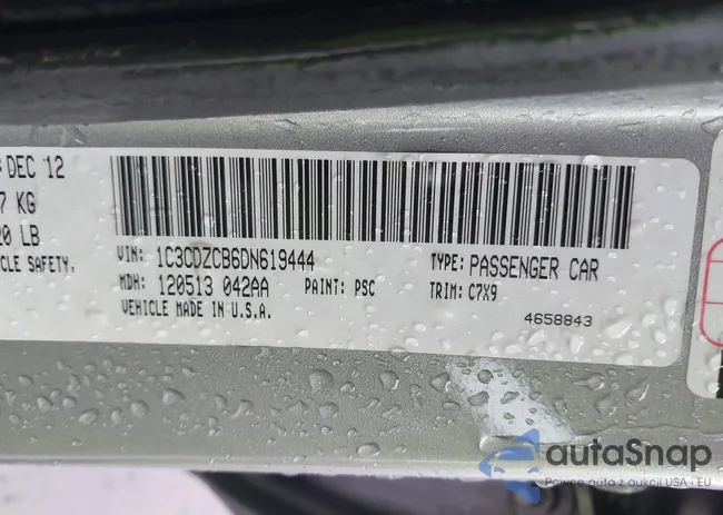 1C3CDZCB6DN619444: 43977904