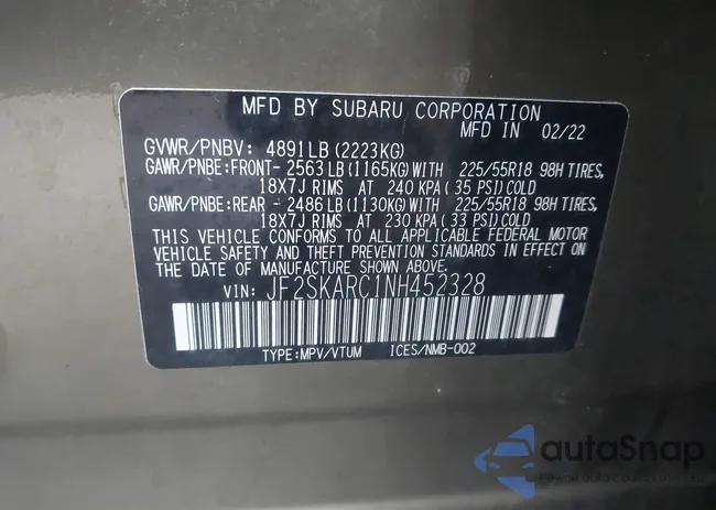 JF2SKARC1NH452328: 43977982