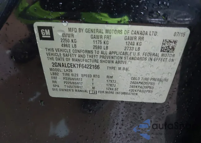 2GNALCEK7F6422166: 43978051