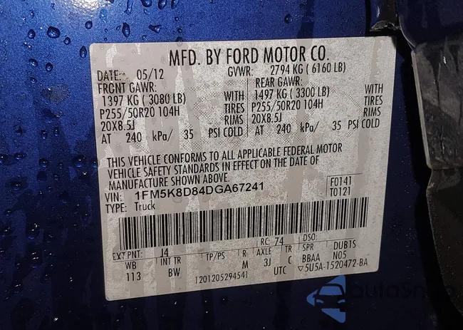 1FM5K8DB4DGA67241: 43978060