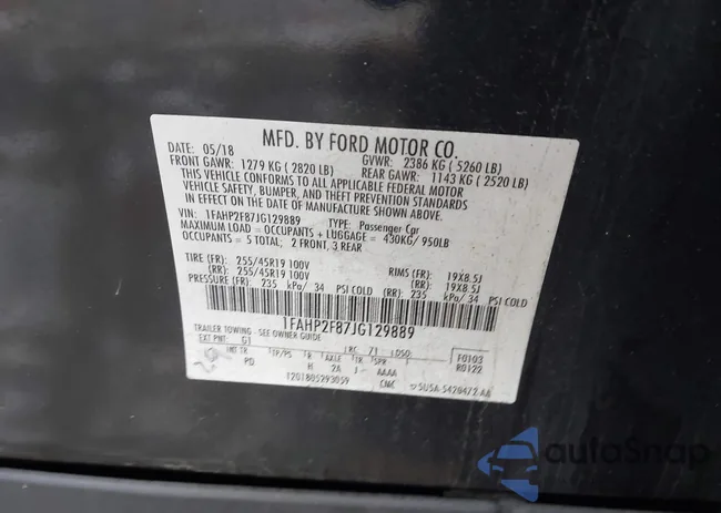 1FAHP2F87JG129889: 43978157