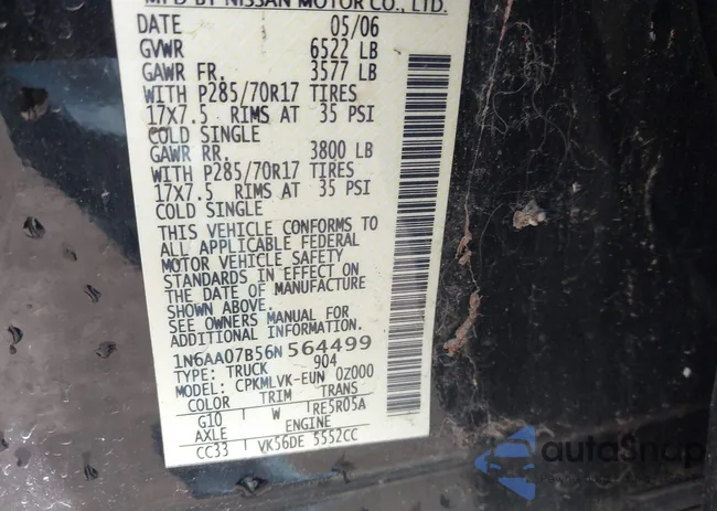 1N6AA07B56N564499: 43977481