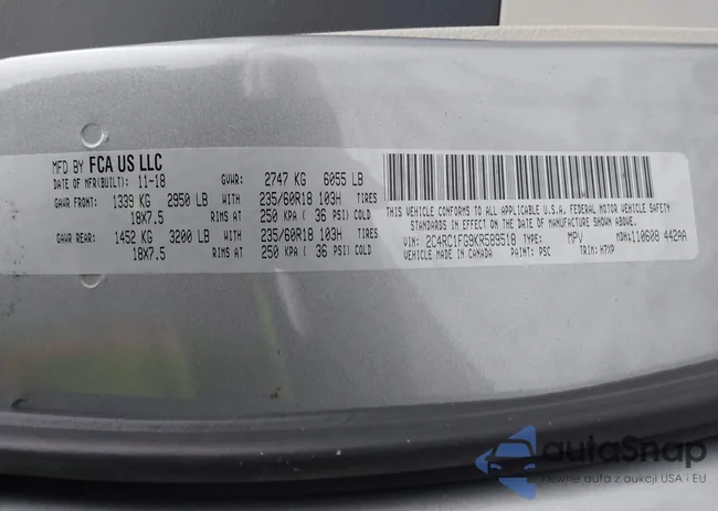 2C4RC1FG9KR589518: 43977513