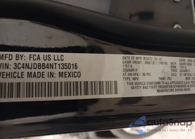 3C4NJDBB4NT135016: 43977649