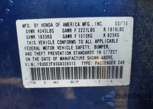 19UDE2F85GA006510: 43978788