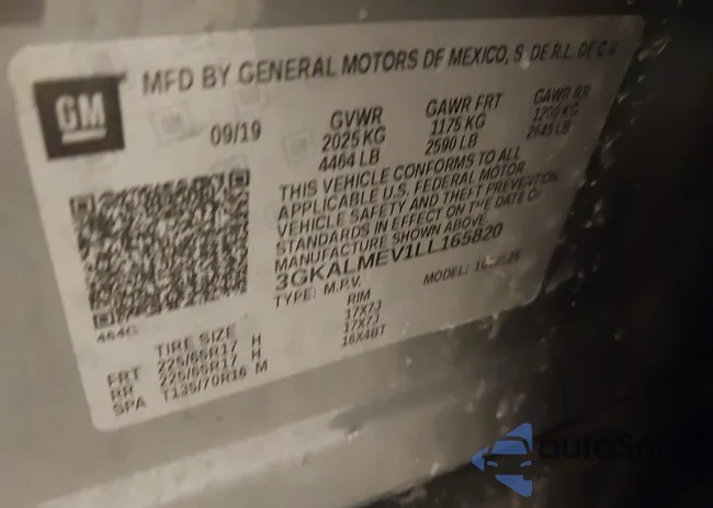 3GKALMEV1LL165820: 43978839