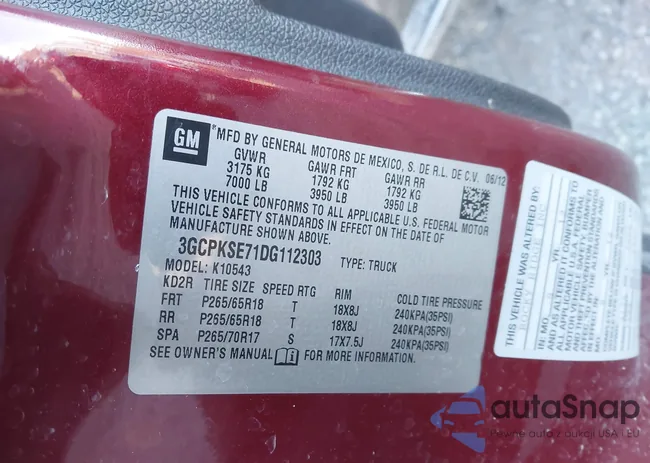 3GCPKSE71DG112303: 43978923