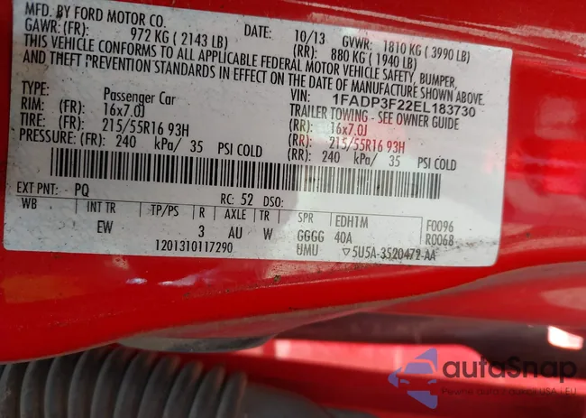 1FADP3F22EL183730: 43978990