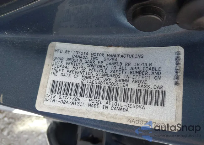 2T1AE04B7RC050124: 43979017