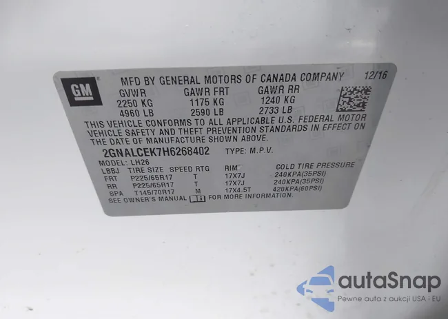 2GNALCEK7H6268402: 43979072