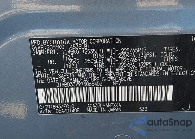 JTMBD33V975065402: 43979101