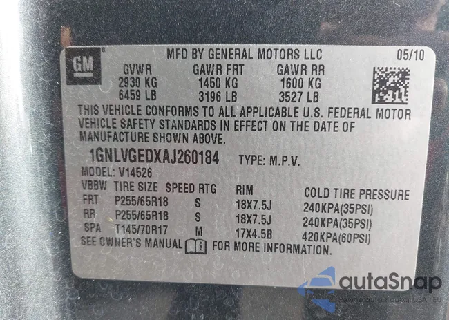 1GNLVGEDXAJ260184: 43979148