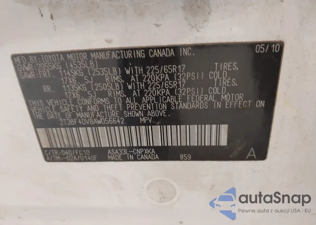 2T3BF4DV8AW056642: 43979251